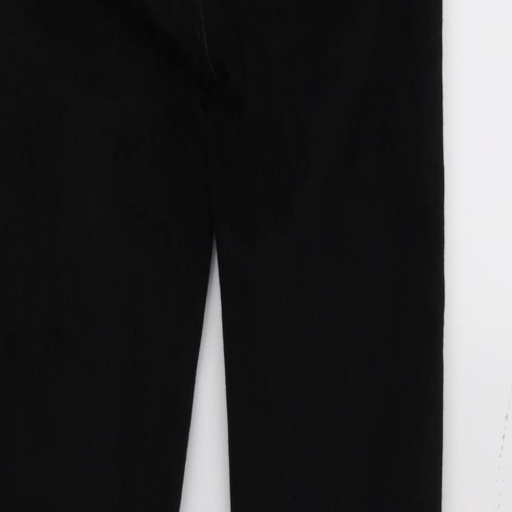 Brand and care label for Denim & Co. women’s black denim skinny jeans, size UK 6, 27-inch leg