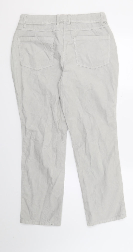 M&S Womens Grey Denim Straight Jeans Size 10 L26 in