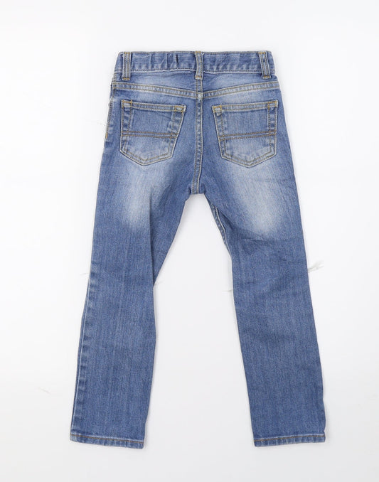 Preworn Girls Blue Denim Skinny Jeans Size 5 Years - Distressed