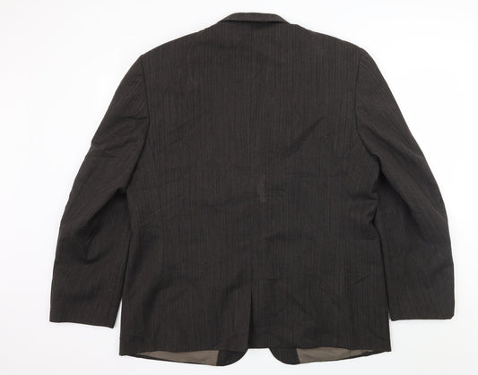 George Mens Grey Striped Jacket Suit Jacket Size XL