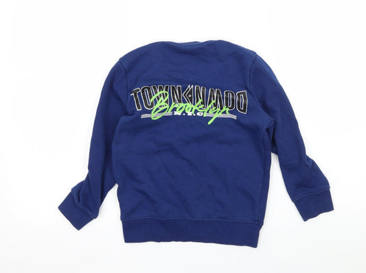 F&F Boys Blue Jersey Pullover Sweatshirt Size 6-7 Years - Brooklyn