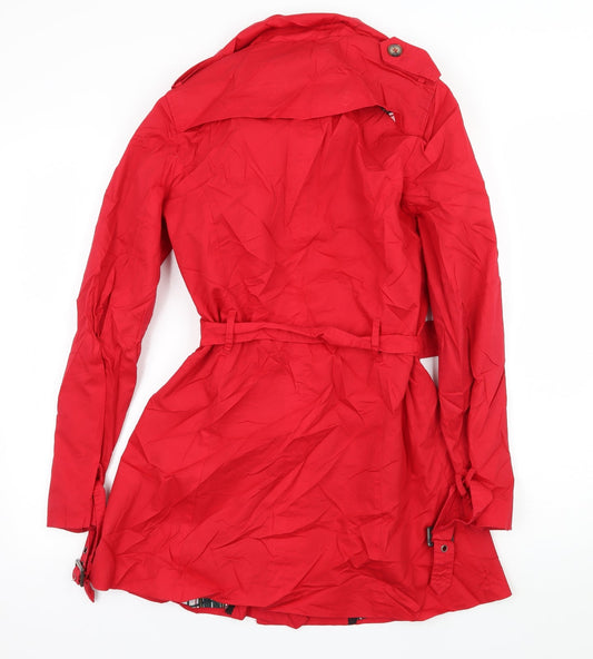 Seven Hill Womens Red Overcoat Coat Size S