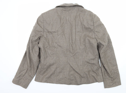 ALEX & CO Womens Brown Jacket Blazer Size 14