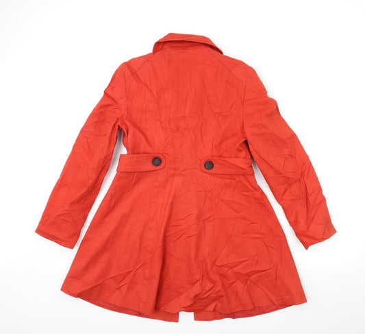 Oasis Womens Red Overcoat Coat Size S