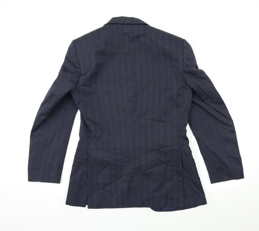 Preworn Mens Blue Striped Jacket Suit Jacket Size 36