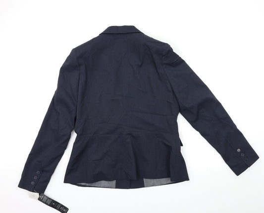 ICONA Womens Blue Jacket Suit Jacket Size 14