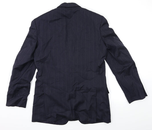 Preworn Mens Blue Striped Jacket Suit Jacket Size 38