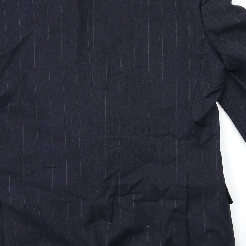 Preworn Mens Blue Striped Jacket Suit Jacket Size 38
