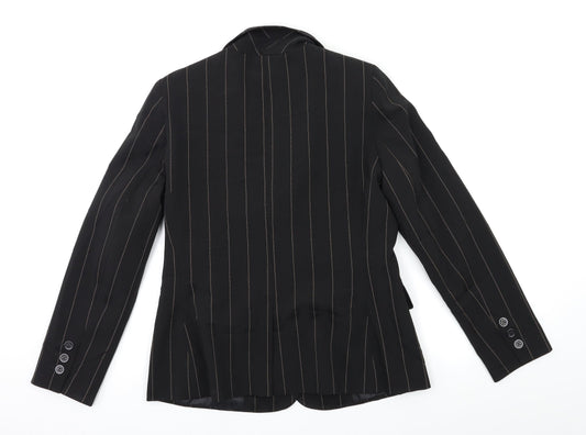St Bernard Womens Black Striped Jacket Blazer Size 12