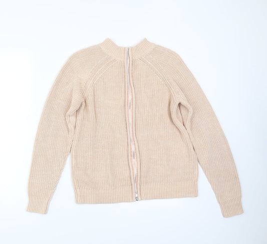 H&M Womens Orange Pullover Jumper Size S - zip back