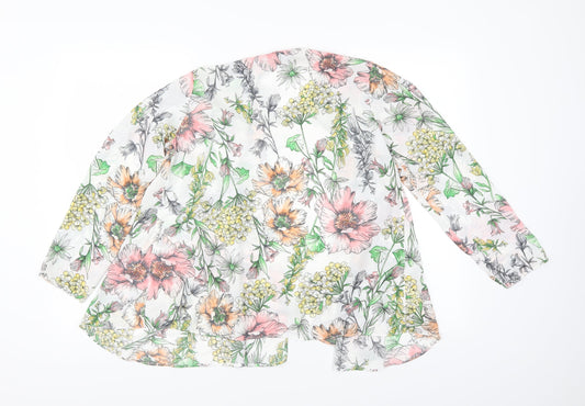 Dorothy Perkins Womens White Floral Kimono Size 8