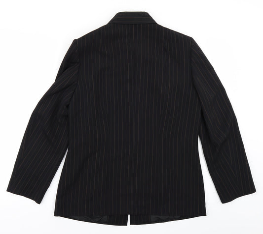 Sommermann Womens Black Striped Jacket Blazer Size 14