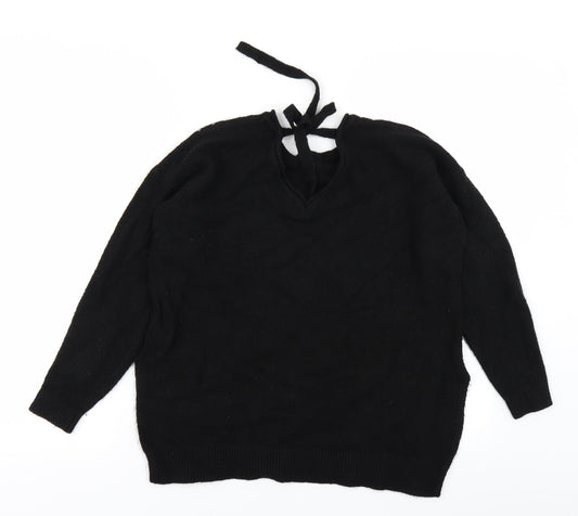 M&S Womens Black Knit Pullover Jumper Size M