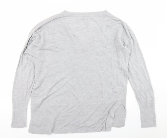 Dorothy Perkins Womens Grey Knit Pullover Jumper Size 14