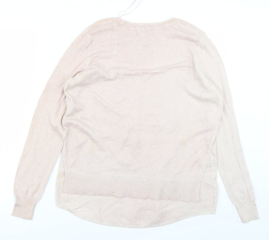 Indigo Womens Pink Knit Pullover Jumper Size 12