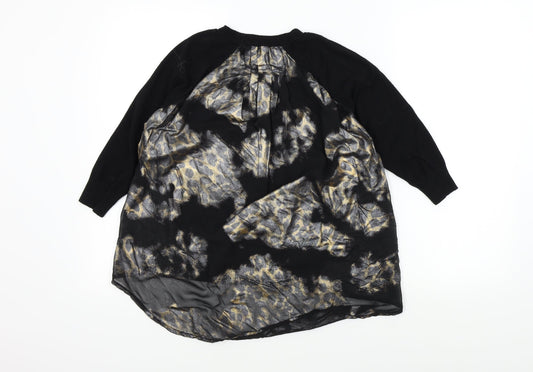 serianno Womens Black Pullover Jumper Size S - sparkle detail
