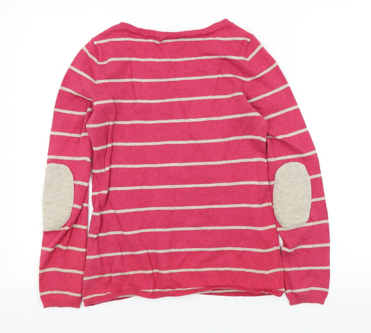 banna replic Womens Pink Striped Pullover Jumper Size S