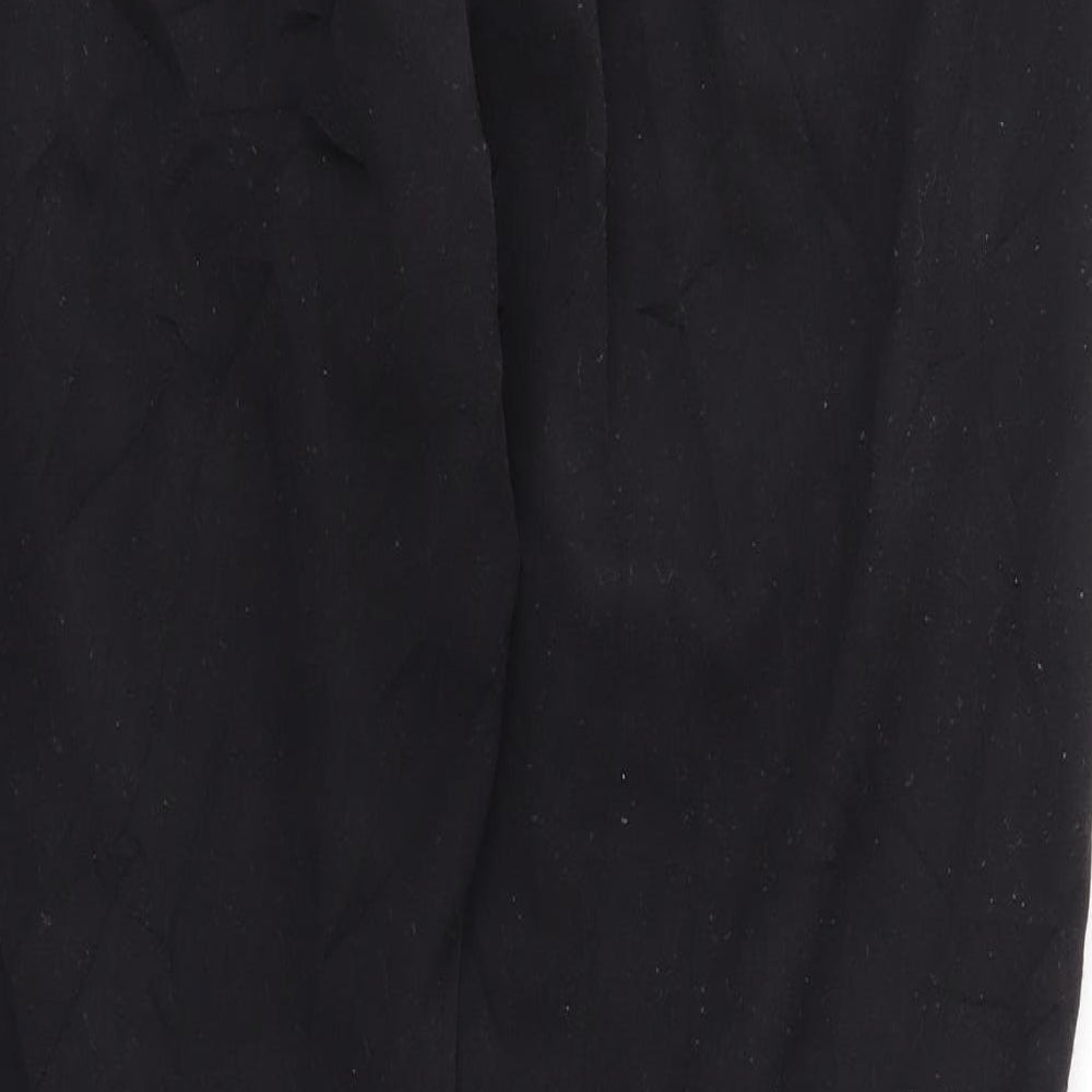 M&S Womens Black Houndstooth Trousers Size 18 L31 in