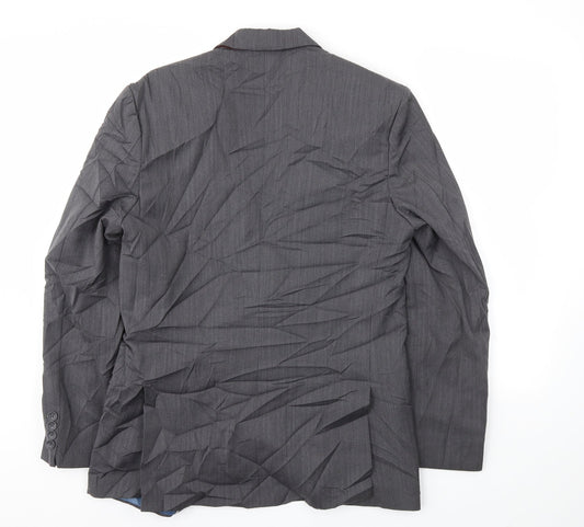 Preworn Mens Grey Houndstooth Jacket Blazer Size 40
