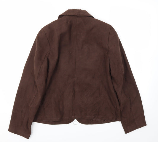 Studio Works Womens Brown Jacket Blazer Size 10
