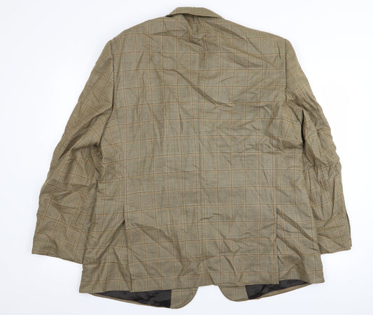 brook tavern Mens Beige Check Jacket Blazer Size 44