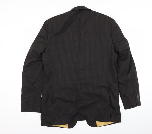 hugo james Mens Black Striped Jacket Blazer Size 40