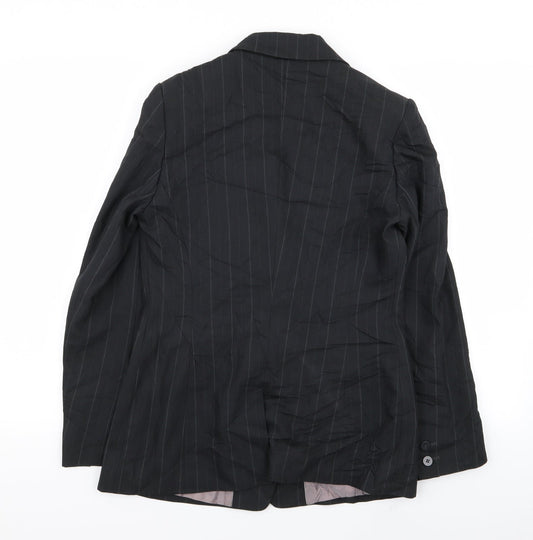 NEXT Womens Black Striped Jacket Blazer Size 8