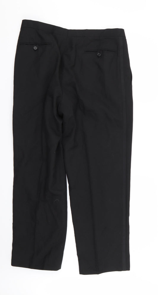 Preworn Mens Black Trousers Size 32 in L28 in