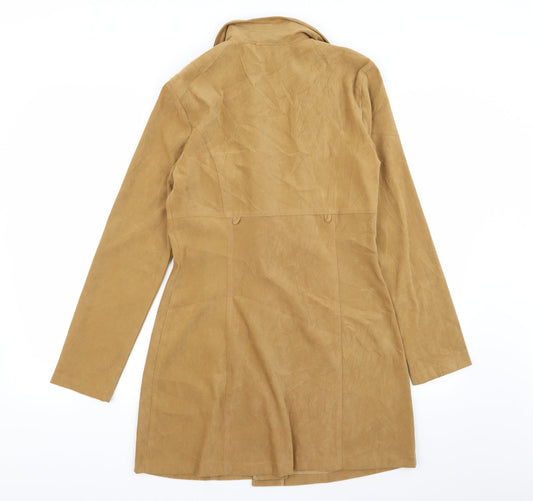 donna b Womens Beige Overcoat Coat Size L