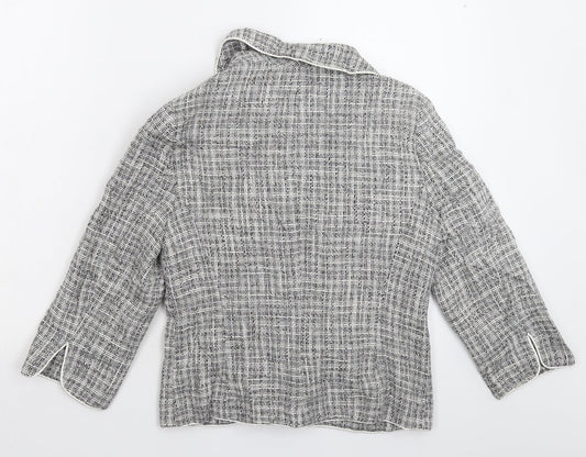 Dorothy Perkins Womens Grey Check Jacket Blazer Size 12