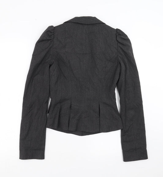 Warehouse Womens Grey Herringbone Jacket Suit Jacket Size 8