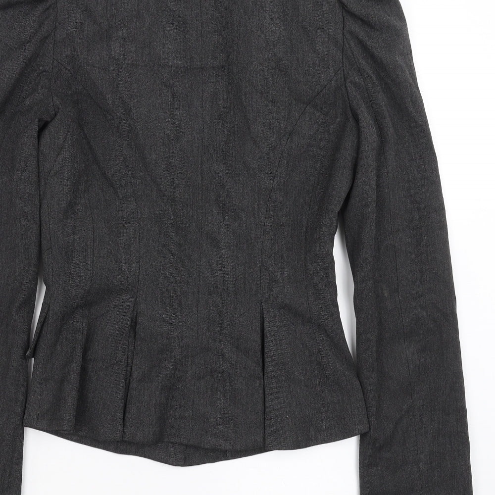 Warehouse Womens Grey Herringbone Jacket Suit Jacket Size 8