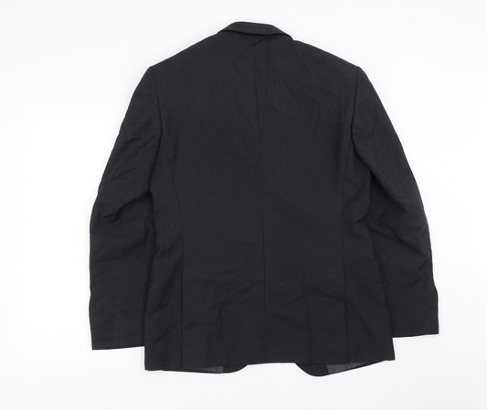 Marks and Spencer Mens Black Striped Jacket Suit Jacket Size 38