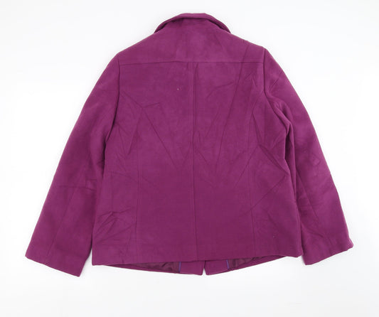 Eleganze Womens Purple Jacket Coat Size 16