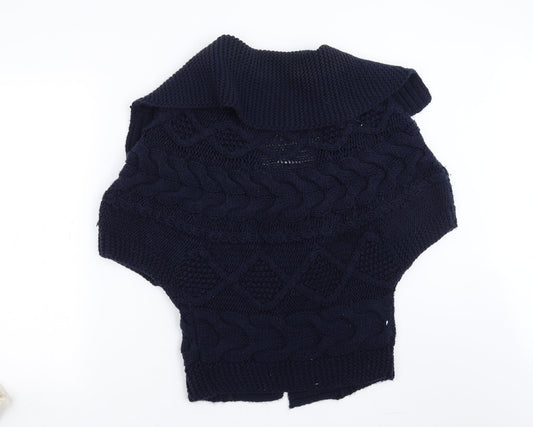 MNG collection Womens Blue Knit Cardigan Jumper Size M