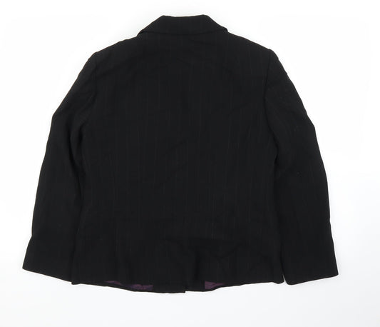 Principles Womens Black Striped Jacket Blazer Size 14