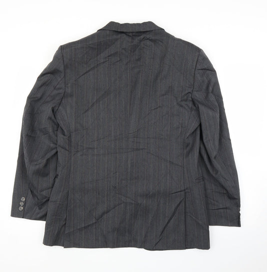 George Arthur Dunn Mens Grey Striped Jacket Suit Jacket Size 38