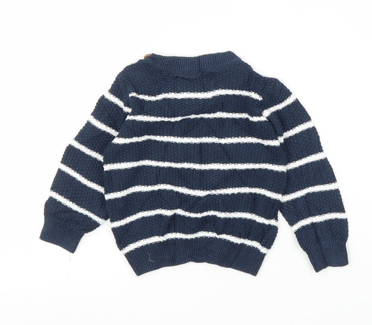 F&F Baby Blue Striped Pullover Jumper Size 0-3 Months