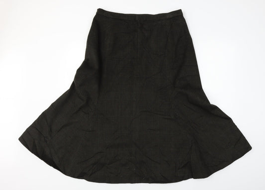 Preworn Womens Brown Check A-Line Skirt Size 32 in