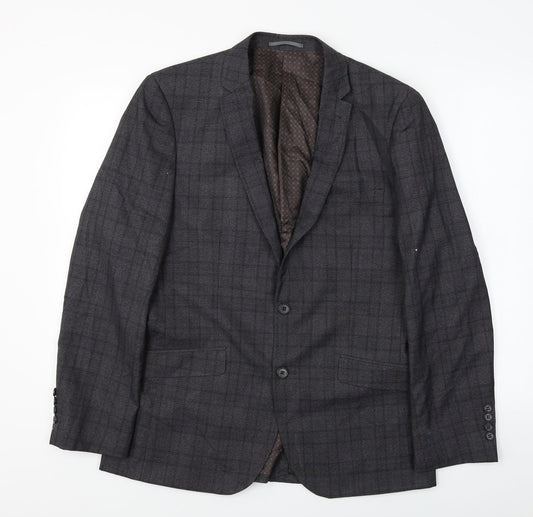 Fellini  Mens Grey Check  Jacket Blazer Size 40