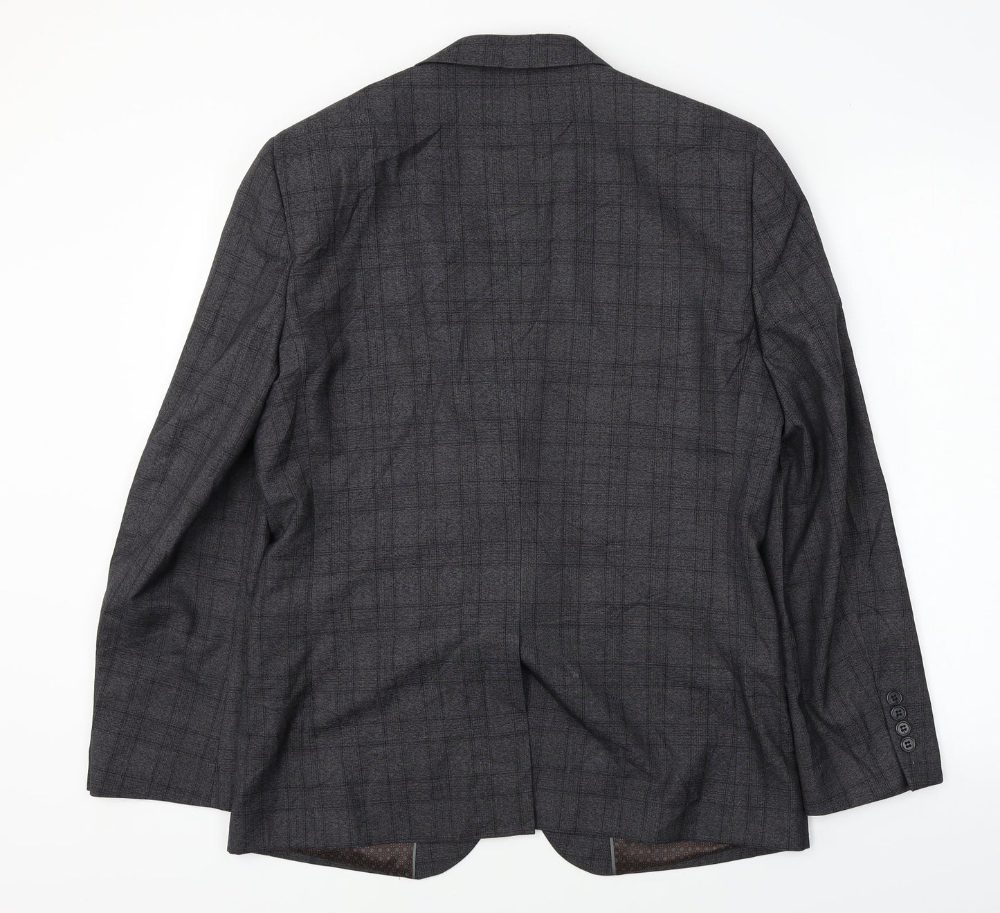 Fellini Mens Grey Check Jacket Blazer Size 40