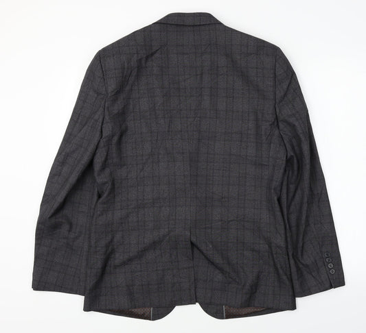 Fellini  Mens Grey Check  Jacket Blazer Size 40