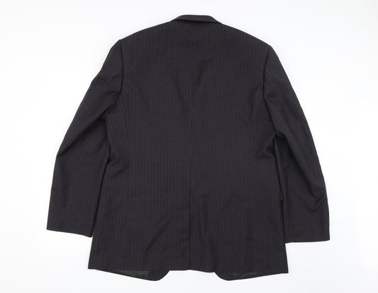 Burton Mens Black Striped Jacket Suit Jacket Size 42