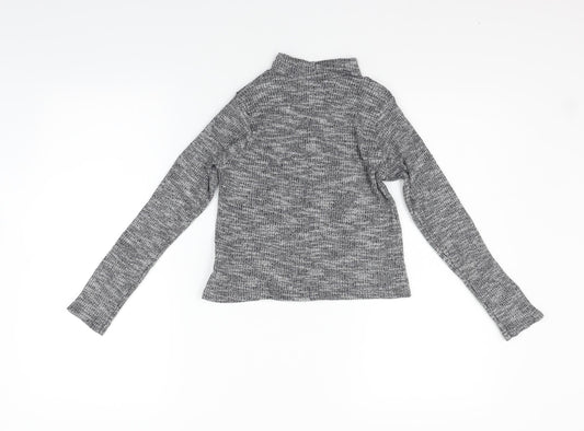 MISS EVIE Girls Grey Basic T-Shirt Size 9-10 Years