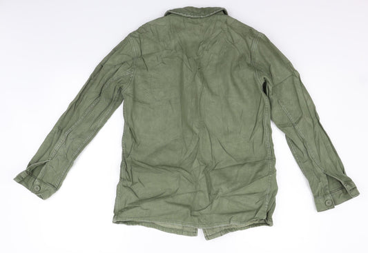 Topshop Womens Green Basic Button-Up Size 6