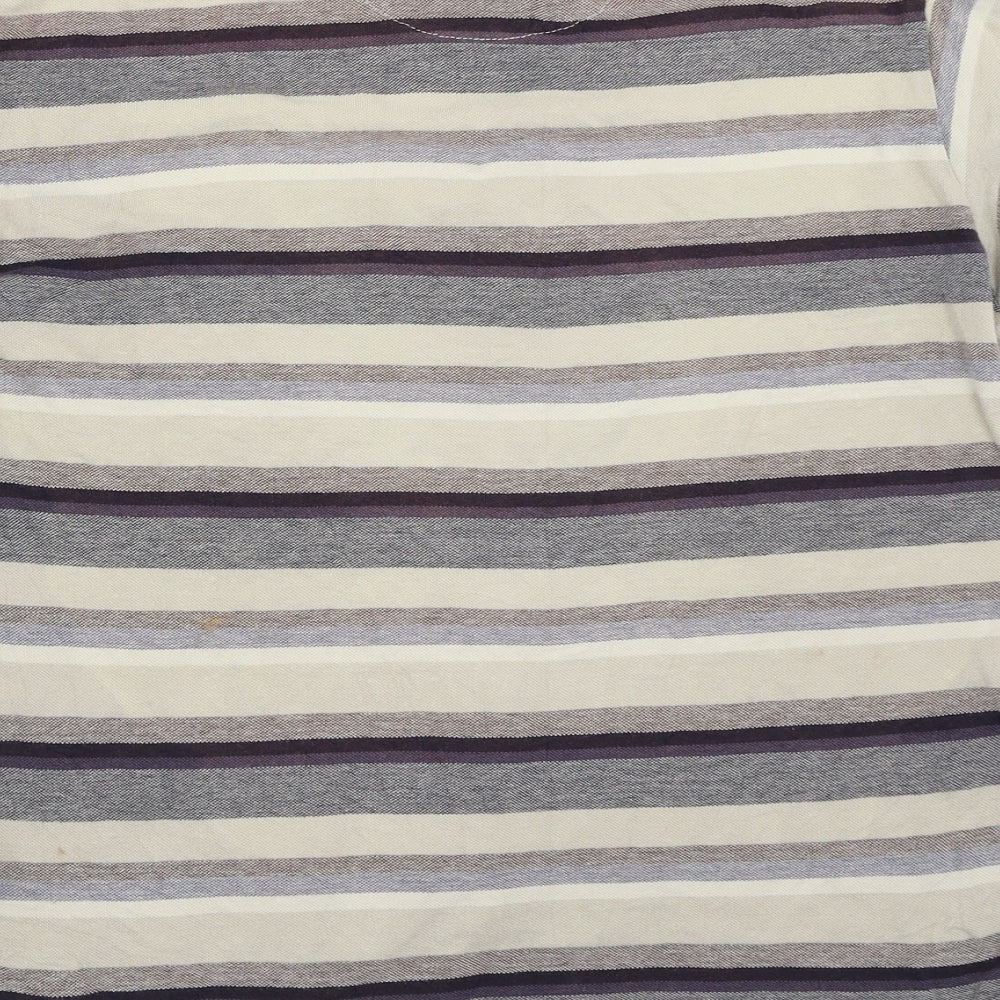 Chisel Mens Beige Striped Polo Size M