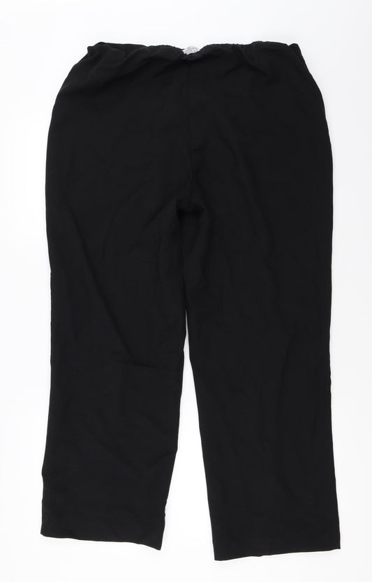 Classic Womens Black Trousers Size 16 L27 in