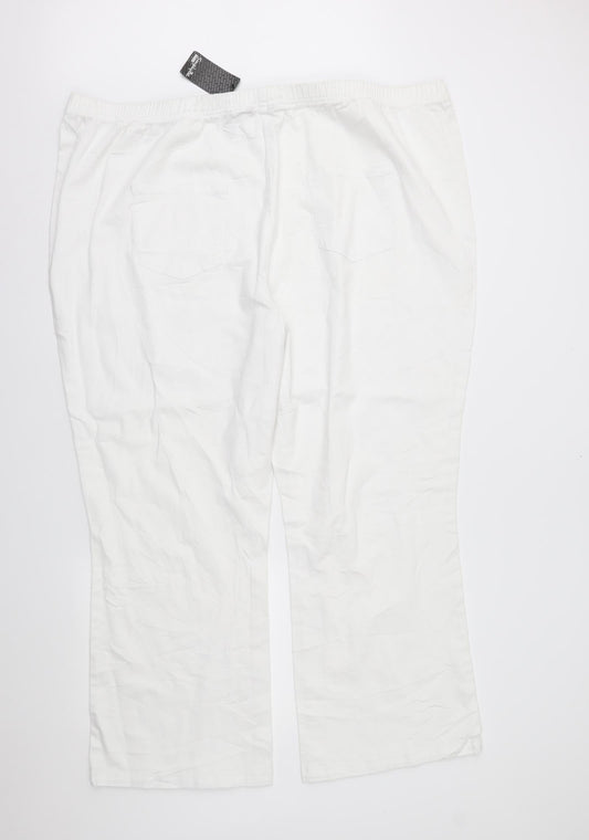 Simply Be Womens White Denim Bootcut Jeans Size 34 L27 in