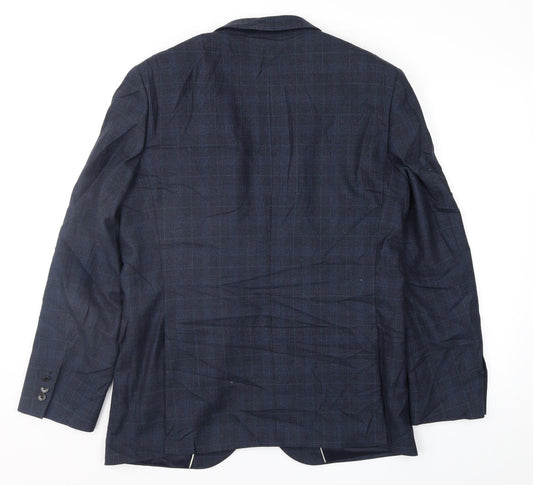John Lewis Mens Blue Check Jacket Suit Jacket Size 42