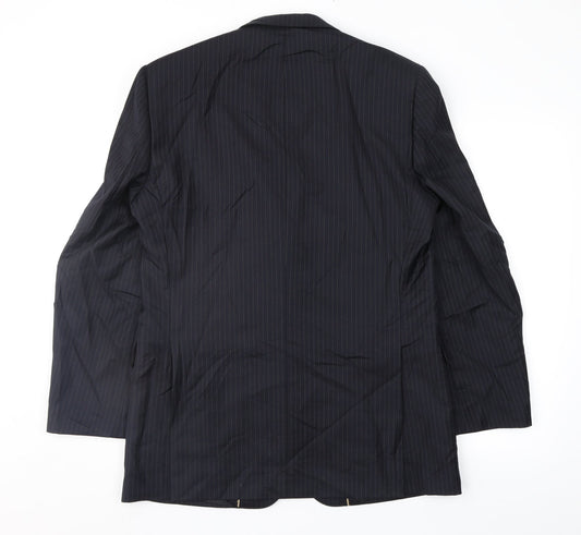 Terry de Havilland Mens Blue Striped Jacket Suit Jacket Size 40